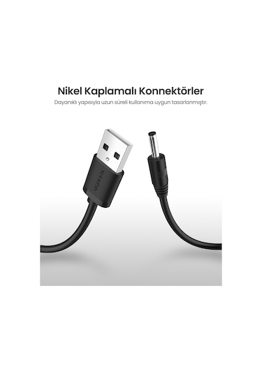Ugreen Usb Dc 5v 3.5mm Güç Kablosu 1 Metre, 10376