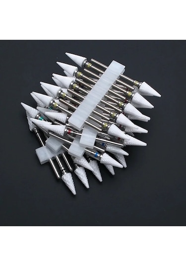 Trendooze 10 Adet Seramik Tırnak Matkap Uçları Seti - Unik Renk Tasarımı