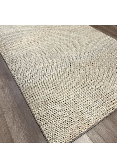 Eko Halı Flatweave Choti White Dekoratif Jüt Kilim