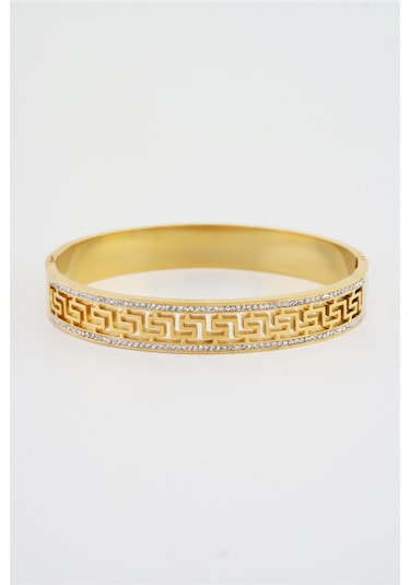 Kadın 316 L Paslanmaz Çelik Anti Alerjenik Bileklik-3724 Altın