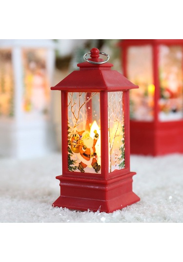 Shineyee Büyük Boy Kırmızı Noel Baba Figürü, Plastik Makyajlı Retro Lamba, Noel Dekorasyonu Ve Masaüstü Aydınlatıcı, 3 Aaa Pil Gereklidir Pil Dahil Değil Diğer