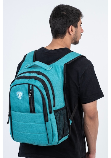 Çok Gözlü Ergonomik Sırt Çantası Su İtici Unisex Okul, Günlük Ve Seyahat Çantası Yeşil Yeşil