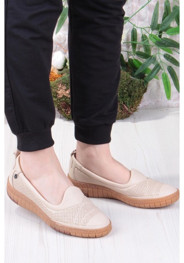 Pierre Cardin 54562 Anatomik Rahat Ürün Hakiki Deri Kadın Ayakkabı Bej