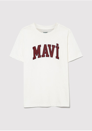 Çocuk Mavi - Mavi Logo Baskılı Beyaz Tişört 6610030-81964 Beyaz