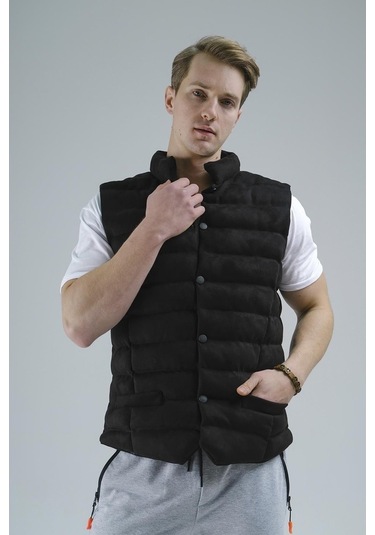 Tobia Slim Fit Cepli Dolum Süet Erkek Yelek