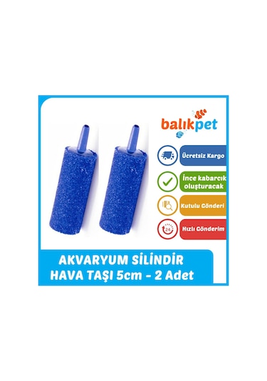 Silindir Akvaryum Hava Taşı 5cm - 2 Adet