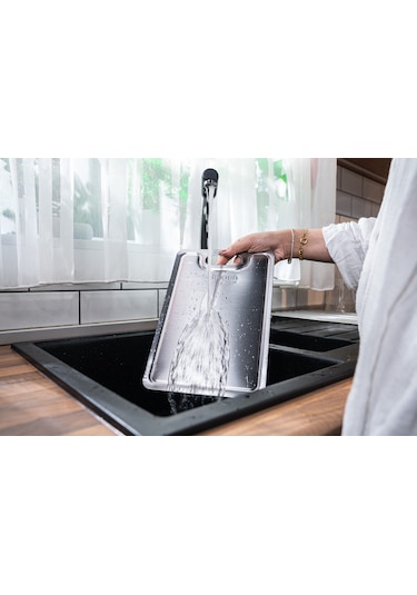 Paslanmaz Çelik Kesme Tahtası 2 Adet - Gri - Solingen Gri