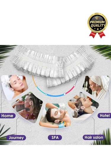 Çok Amaçlı Pratik Dayanıklı Elastik Tek Kullanımlık Banyo Duş Su Geçirmez Kulak Bonesi 100 Adet Çok Renkli