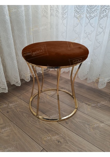 Kum Saati Düz Makyaj Pufu Gold Kahve