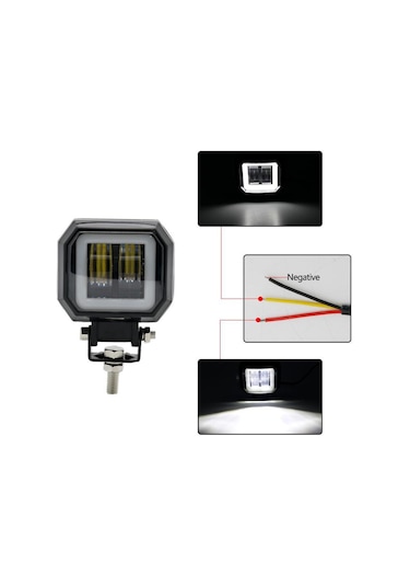 Motosiklet Atv Utv Kamyon Tekne Sis Farı KIRMIZI Angelli 2 Adet