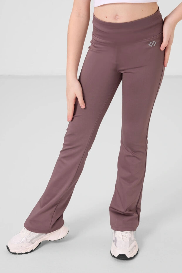 Esnek Performans İspanyol Paça 2li Paket Siyah-gül Kurusu Kız Çocuk Tayt - 75193 Siyah - Gülkurusu - Koyu Bej