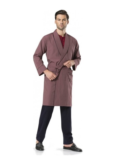 Pierre Cardin 5560 Erkek Çeyizlik Beşli Rop Pijama Takım - Bordo Bordo