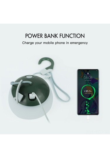 Yuntech01 Usb Şarjlı Dış Mekan Feneri, 2 Led Işık Seçeneği, 3600mah Pil, Gümüşlü Ahşap Desenli Kamp Çadır Lambası Çok Renkli