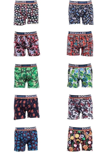 Rock Hard 4'Lü Karışık Desenli Renkli Boxer 001