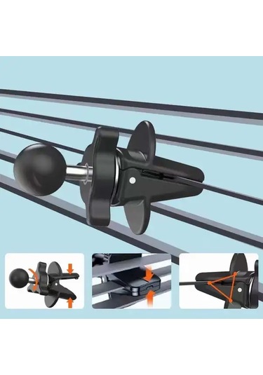 Primepickings 360 Derece Dönebilir Black 2 Araç Havalandırma Telefon Tutucu - Telefonunuzu Kolayca Monte Edin