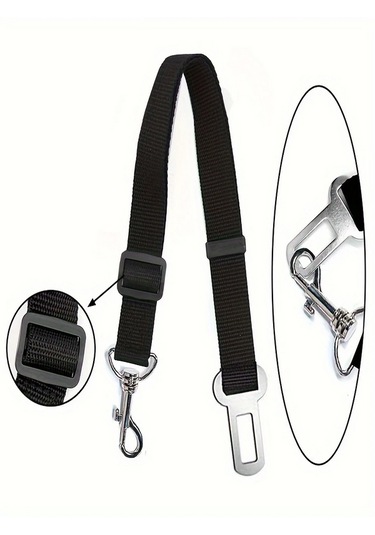 Araç Köpek Kedi Koltuk Emniyet Kemeri Evcil Hayvan Araba Metal Emniyet Halkası Tasması Tokası Siyah