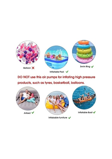 Trendooze Yatağı Taşınabilir Siyah Şişirici Şişirici Pompası Pompa Oto Kamp Hava Hava Hava Elektrikli Dc Bot Araba 50w 12v Hi Çok Renkli