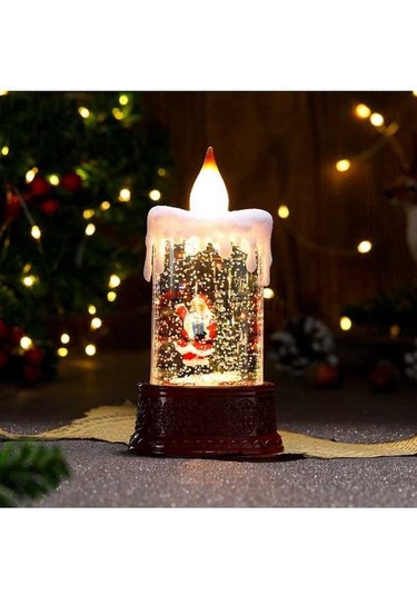 Novahub Yeni Yaşlı Yaratıcı Süsleme Parlayan Noel Mum Mum Masaüstü Lambası Lambası Kırmızı Hediye Gece Çantası Adam 20 Ws 20