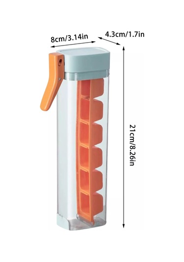 Hangfox 2024 Yeni 6 Hücreli El Basma Buzlukları - Ev Kullanıma Yemek Grubu Malzemesi, Basarak Buz Çıkaran, Kapaklı Depolama Kutusu Turuncu 2 Adet Çok Renkli