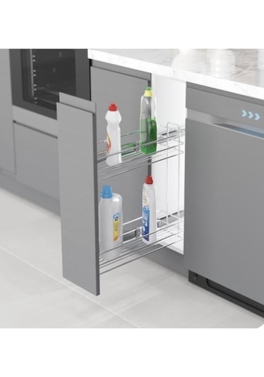 Yandan Tls.raylı Deterjanlık - 16 Cm Krom Gümüş