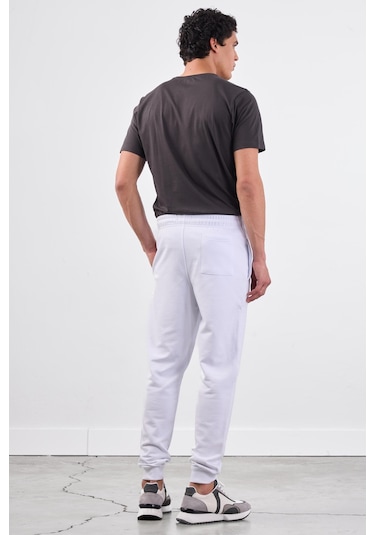 Dufy Beyaz Erkek Eşofman Altı - Regular Fit Beyaz