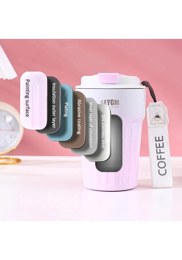 400 Ml Paslanmaz Çelik Sızdırmaz Vakum Şişeler Kahve Termos Şişe Diğer Mavi Ve Beyaz