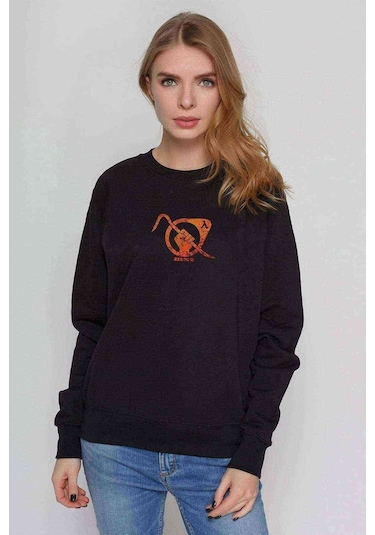 Half Life 2 Rise And Shine Baskılı Siyah Kadın Sweashirt (528407663)