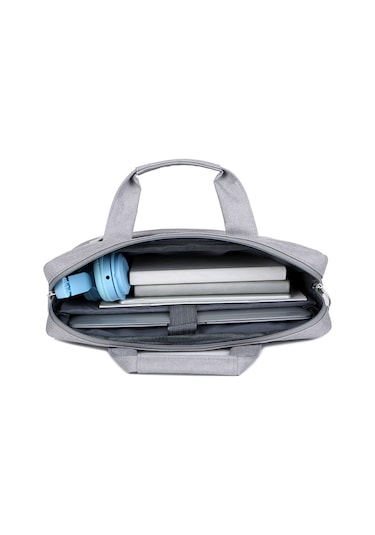 Vkemall Gri Oxford Kumaş Dizüstü Bilgisayar Çantası - 14/15.6 İnç, Elden Taşınabilir & Tek Omuzlu, Profesyonel & Öğrenci İçin, Çok Amaçlı Depolama Gri