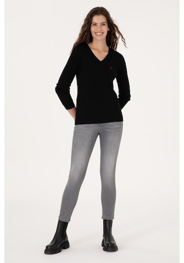 U.s. Polo Assn. Kadın Siyah Kazak /triko 50313625-vr046 Siyah