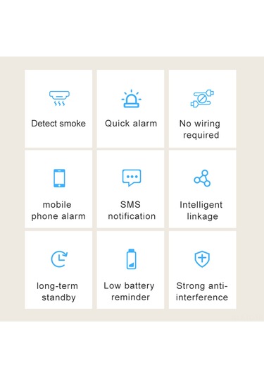 Skycity Tuya Uygulamalı Wifi Duman Alarmı - 85db Sesli Uyarı, 360 Algılama, Ev/depo/ Otel Kullanıma Uygun Pil Dahil Değil