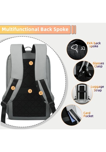 Siyah Erkekler İş Sırt Çantası Ince Çalışma Su Geçirmez 14 "laptop Çantası Usb Seyahat Sırt Çantası Kadın Açık Okul Sırt Çantası Siyah