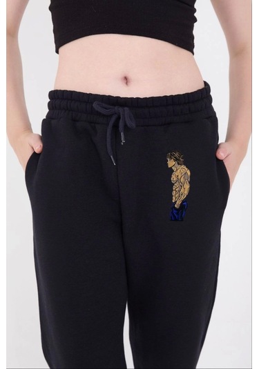 Soonaksesuar Lastikli Üç İplik Baskılı Eşofman Pantolon - Lacivert Lacivert