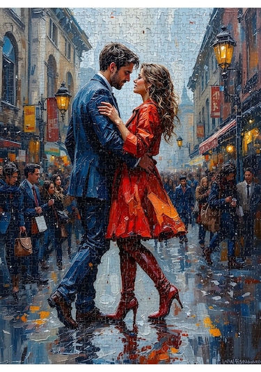 Nova Puzzle 1000 Parça Yağmurlu Bir Aşk Hikayesi Puzzle - Dans Eden Kadın Ve Erkek