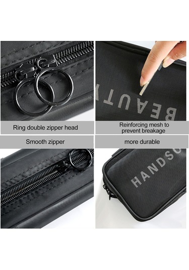 Yifomall Siyah Orta Boy Dokuma Organizer Çanta - Giyim Ve Kozmetik İçin Seyahat & Ev Depolama Çantası