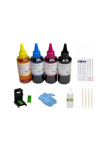 HP 2060 Uyumlu Renkli ve Siyah Kartuş Dolum Seti 4 x 100 ML