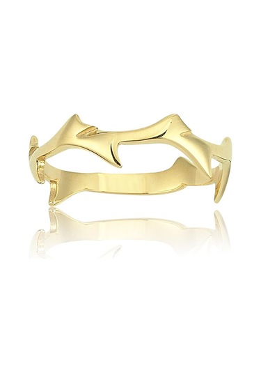 Taşsız Altın Yüzük - 14 Ayar Altın Dal Taşsız Minimal Kadın Yüzük - Eşe Sevgiliye Hediye Altın Yüzük Sarı Altın