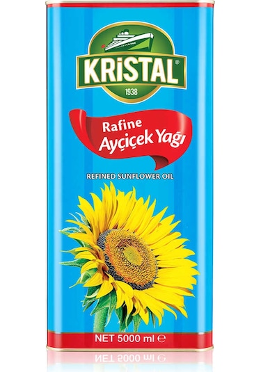 Kristal Rafine Ayçiçek Yağı Teneke 5 L