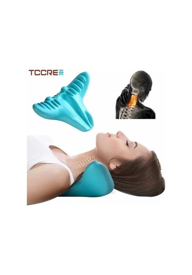 Tongxida Mavi 1 Adet Çok Fonksiyonlu Boyun Masaj Yastığı Servikal Onarım Çekiş Yastığı U Boyun Masajı Omuz Sırt Akupresür Sed Çok Renkli