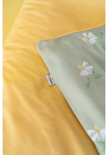 Yeşil Papatya Çift Kişilik Nevresimli Pike Takımı - 7 Parça Çeyiz Seti Yeşil