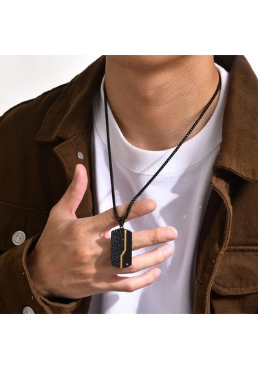 Novahub Altın Gümüş/paslanmaz Çelik Köpek Künyesi Kolye, 3mm70cm, Erkek Moda Kolye Zinciri Altın