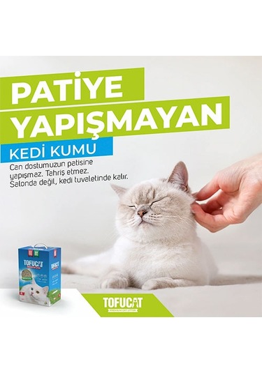 Tofucat Tuvalete Atılabilen Koku Hapsedeci Topaklaşan Doğal Tofu Kedi Kumu 4 x 8 L