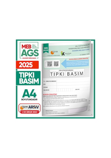 2025 Meb Ags Tıpkı Basım Çıkmış Soru Ösym Kitapçığı Tam Hali