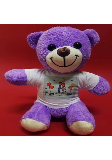 Mutlu Aşıklar Temalı Peluş Ayıcık Çok Renkli