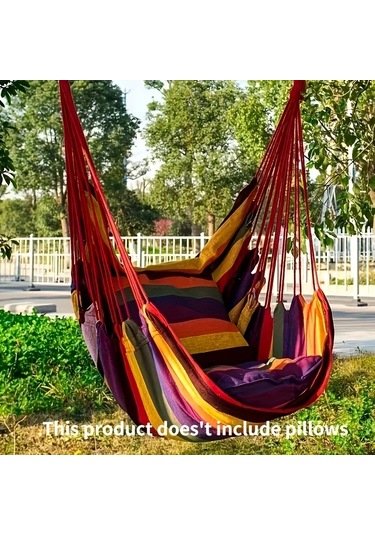 Tuval Eğlence Salıncak Asılı Sandalye, 1 Adet Açık Hamak Çok Renkli