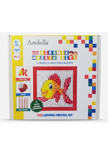 22 I Çocuk Ahşap Çerçeveli Seramik Mozaik Set 20x20 Cm