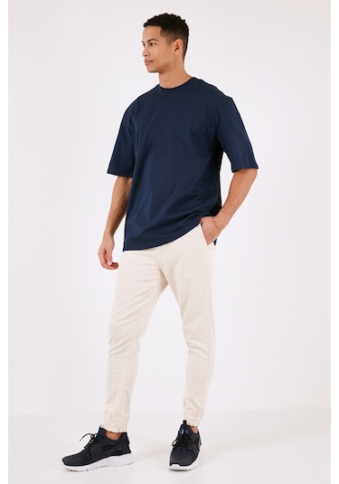 Buratti Pamuklu Oversize Bisiklet Yaka Basic Erkek T Shirt 5902365 Indigo