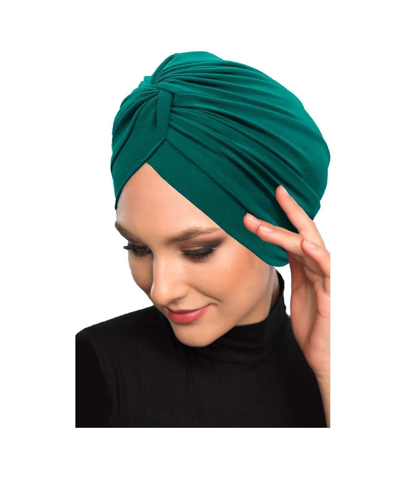 Çapraz Kancalı Yeşil Hazır Türban Tesettür Dış Ve Havuz Bonesi Hürrem