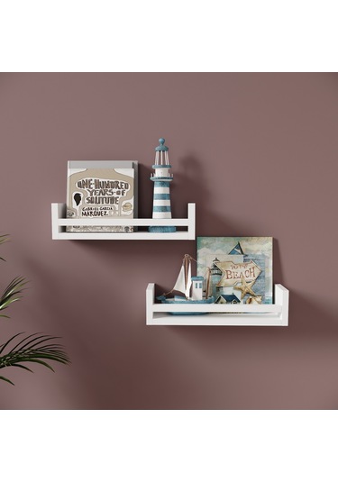 Rosepal Mobilya Micro Dekoratif Beyaz 2'li Raf