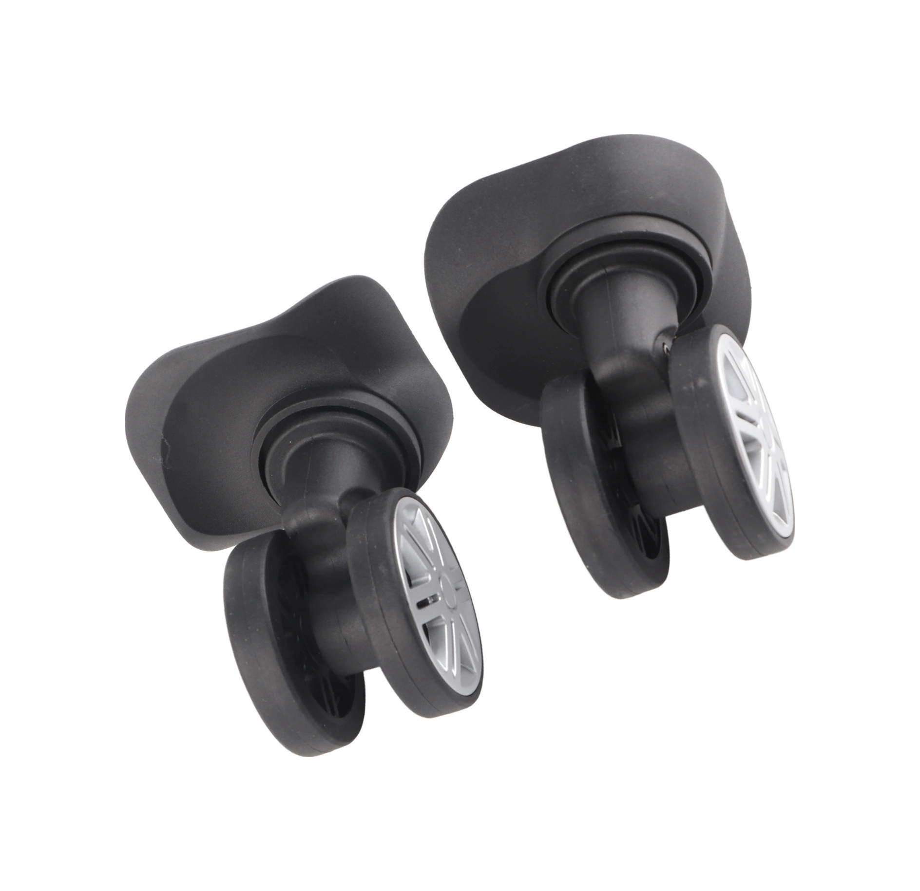 Shineyee Sessiz Çift Sıra Büyük Tekerlek Valiz Aksesuarı, Pp+pet Malzeme, Yüksek Kaliteli, Kolay Kurulum, Siyah 2 Adet Tekerlek + 8 Adet Vida