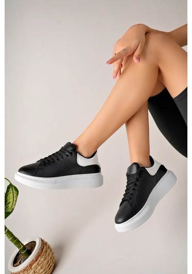 Luis A Costa Lc101 Siyah Arka Beyaz Bt Bağcıklı Kadın Ayakkabı Renkli